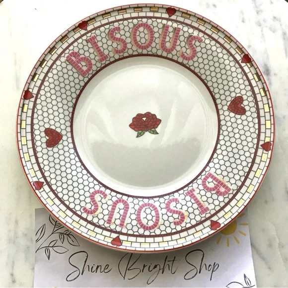 Anthropologie | Dining | Anthropologie Bistro Tile 24k Gold Decaled ...